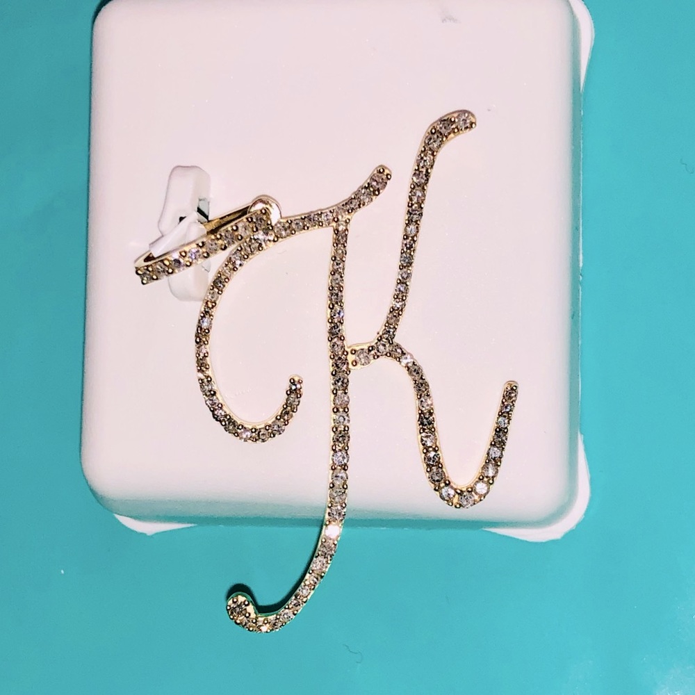 10k REAL GOLD REAL GENUINE DIAMOND K initial Pendant FREE APPRAISAL BLACK FRIDAY